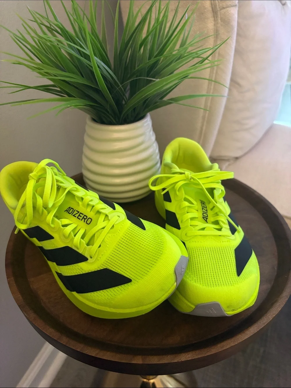 adidas Adizero Boy’s Running Shoes - Neon Yellow/Black